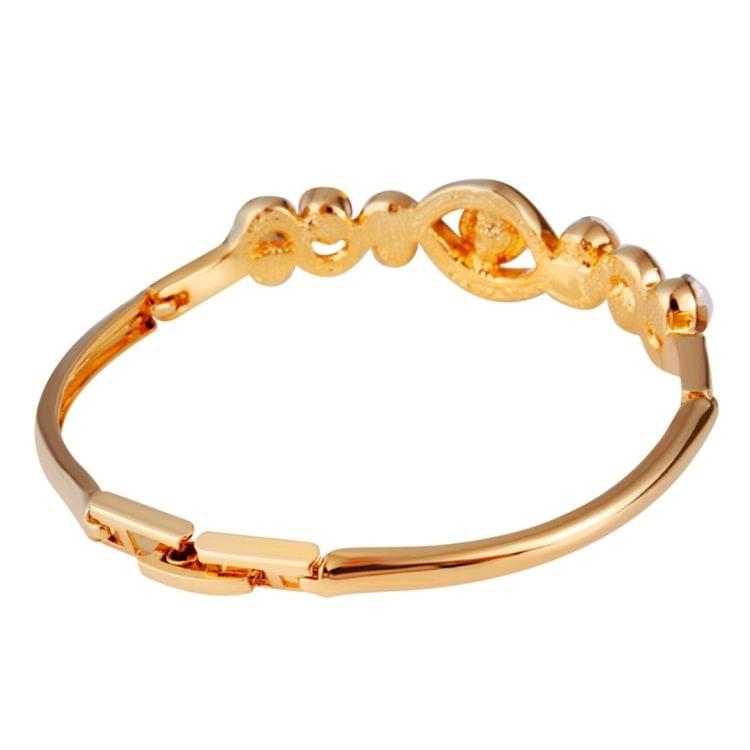 Gold-Plated Twisted Pink Crystal Buckle Bracelet