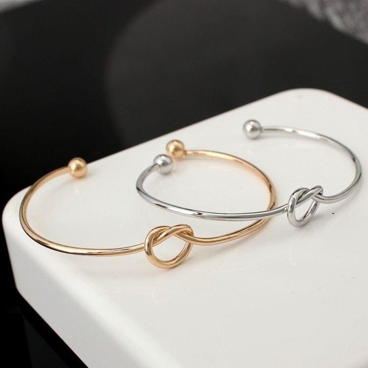 Bohemian Knotted Opening Minimalist Bracelet Bangle for Women