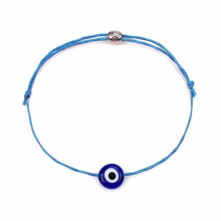 Lucky Evil Eye Bracelets For Women 6 Colors Handmade Braided Rope Lucky Jewelry Red Bracelet Female(Blue)