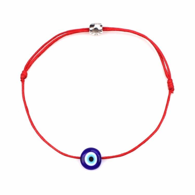 Lucky Evil Eye Bracelets For Women 6 Colors Handmade Braided Rope Lucky Jewelry Red Bracelet Female(Blue)