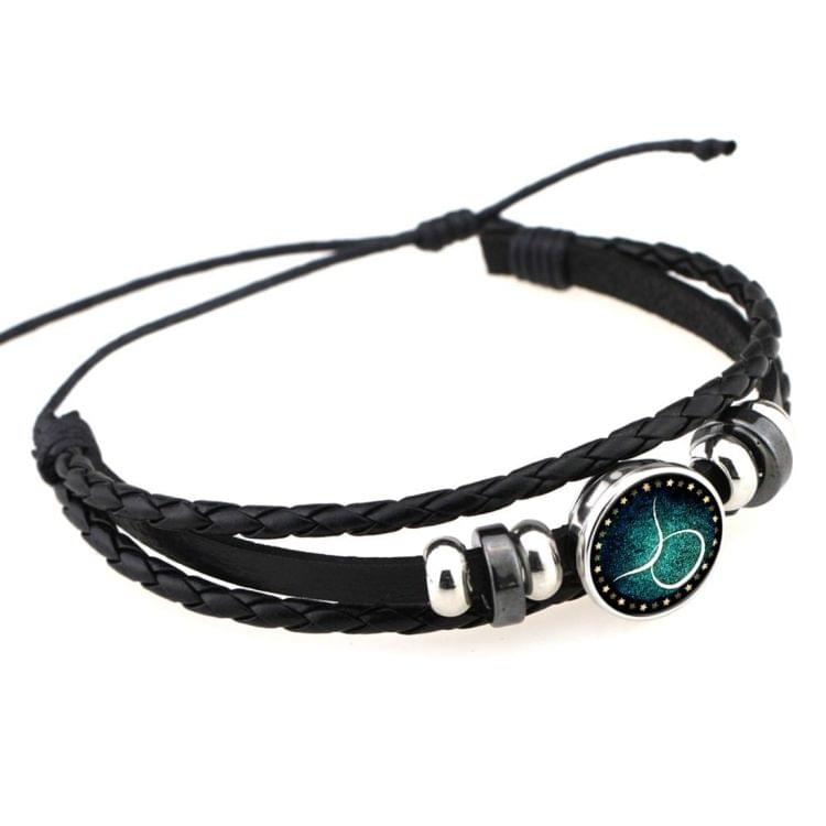 European and American Hand-knitted Beaded Retro DIY Bracelet Taurus Constellation Leather Punk Fashion Bracelet