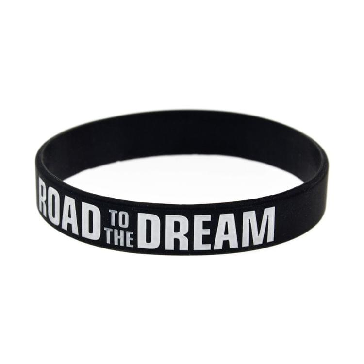 10pcs Road to the Dream Silicone Wristband Ink Filled Logo Bracelet Adult Size