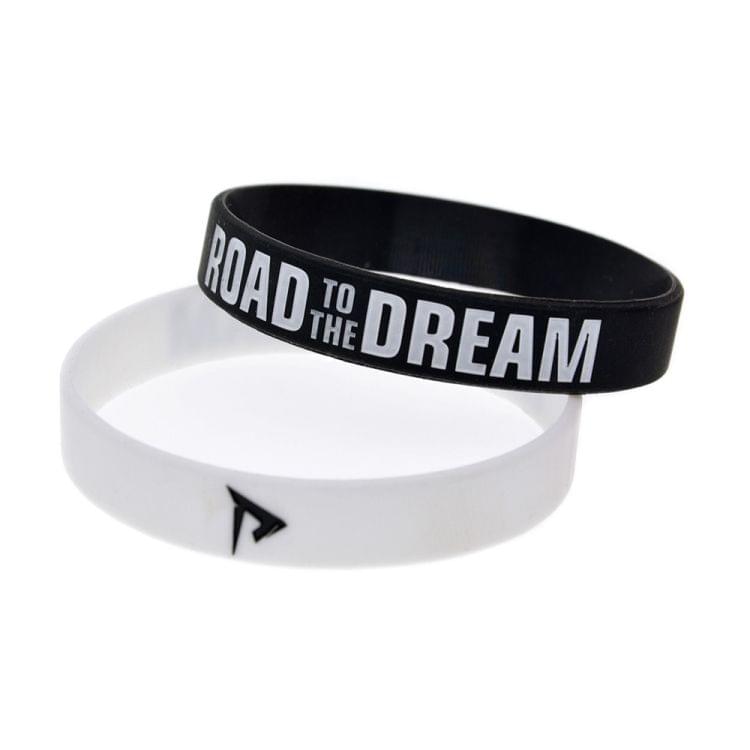 10pcs Road to the Dream Silicone Wristband Ink Filled Logo Bracelet Adult Size