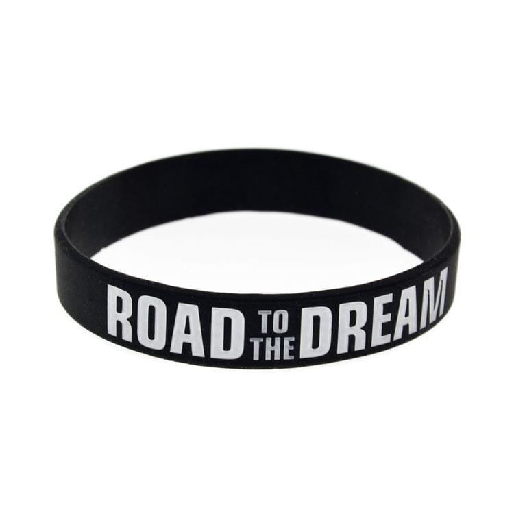 10pcs Road to the Dream Silicone Wristband Ink Filled Logo Bracelet Adult Size