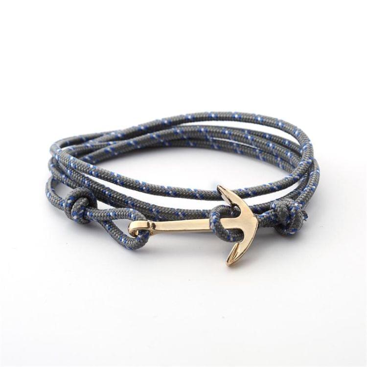 Alloy Anchor Charm Multilayer Leather Friendship Bracelets(Black)