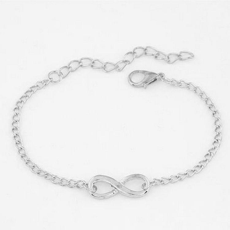 50 PCS Vintage Infinity 8 Bracelet For Women Bracelets(Silver)