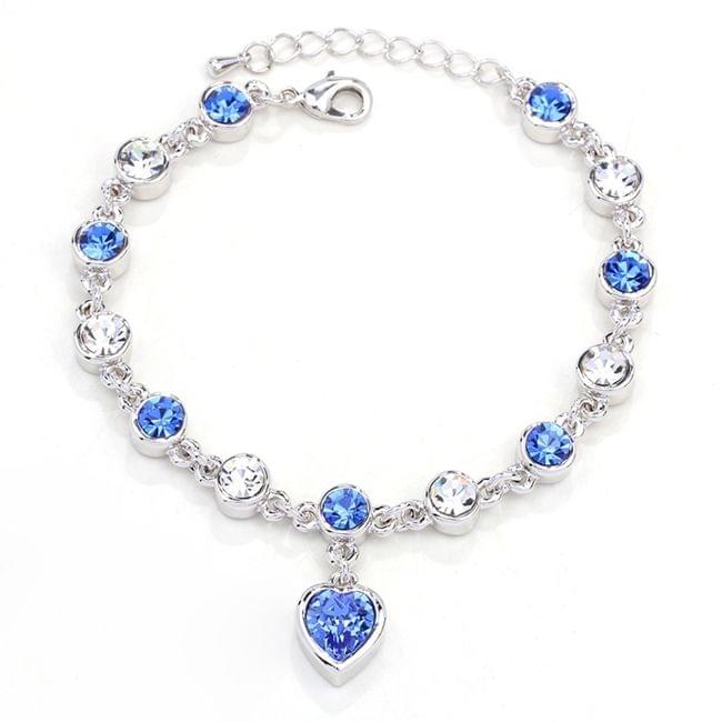 Fashion 12 Constellation Crystal Bracelets Gold-plated Anti-allergy Bracelet Jewelry(Blue)