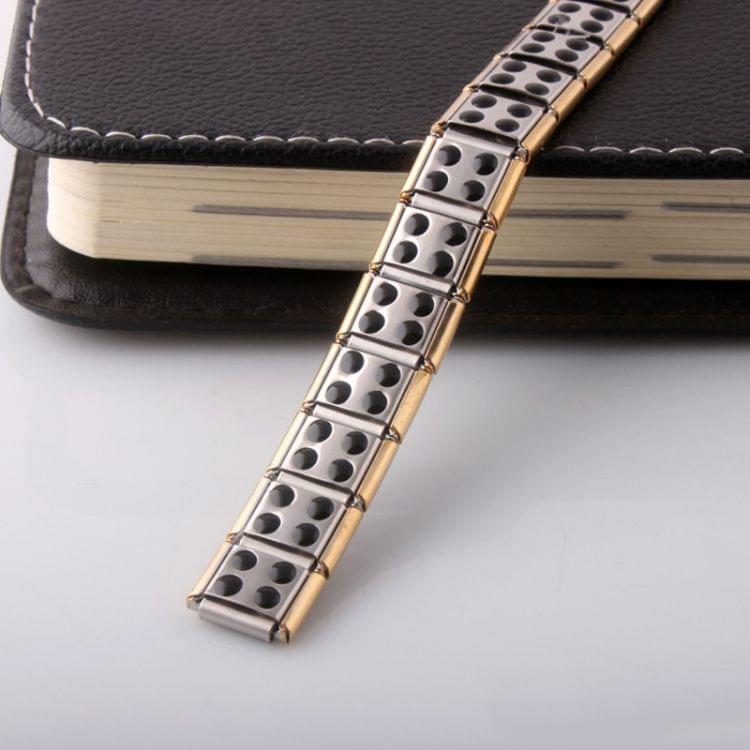 Fashion Stainless Steel Germanium Magnetic Health Bracelet Titanium Steel Jewelry，US Size:9, Diameter:6cm,Perimeter:19 cm(gold+silver 19.5×1.3cm)