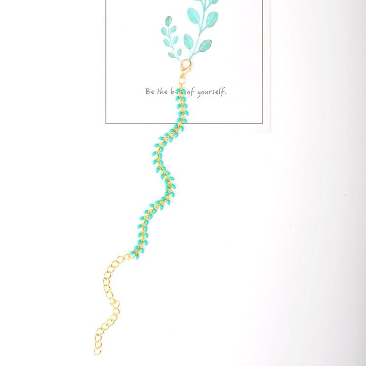 Natural Simple Fresh Green Centipede Emerald Bracelet for Women(Gold+Green)