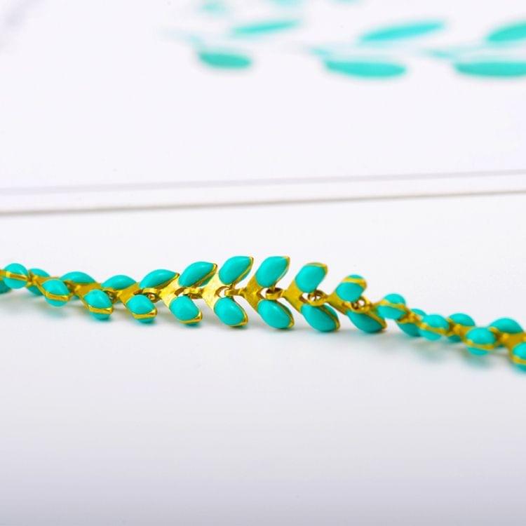 Natural Simple Fresh Green Centipede Emerald Bracelet for Women(Gold+Green)