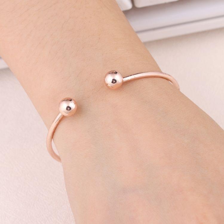 Opening Adjustable Bracelet with Double Round Setting DIY Beads(sliver)