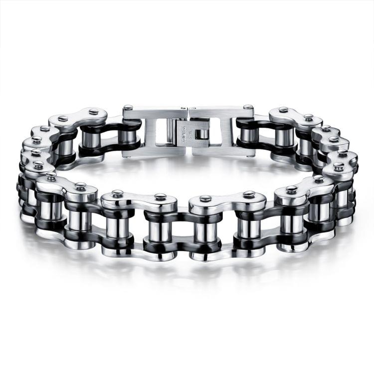 OPK Titanium Steel Rock Personality Chain Bracelet, Chain Length: 21.5cm(Steel Black)