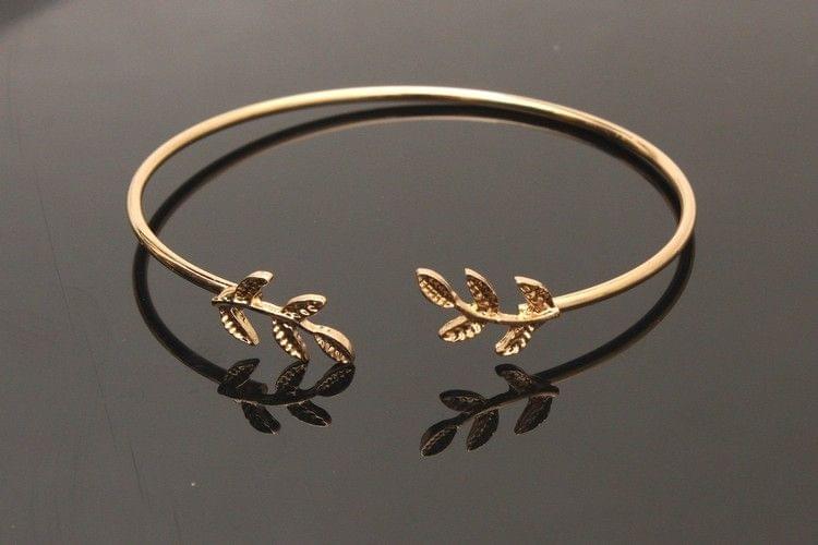 3 PCS Metal Cuff Bracelets Vintage Sweet Leaf Open Adjustable Fashion Bracelet Pulseiras(Silver)