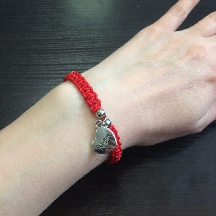 3 PCS Family Bless Thread Red Bracelet For Women MOM Bracelet Rope