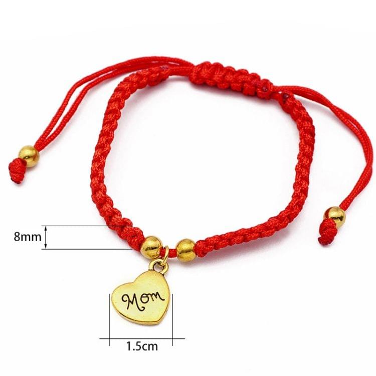 3 PCS Family Bless Thread Red Bracelet For Women MOM Bracelet Rope