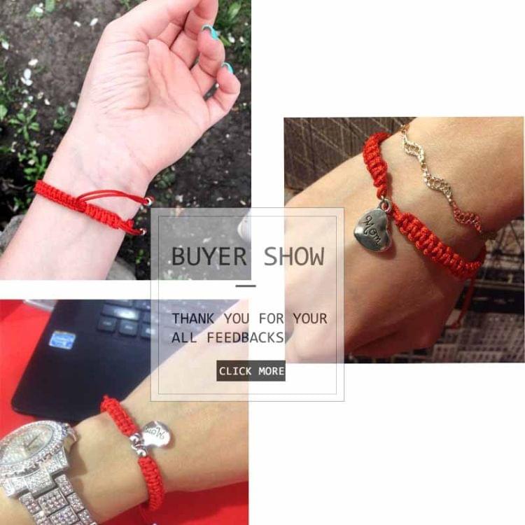 3 PCS Family Bless Thread Red Bracelet For Women MOM Bracelet Rope