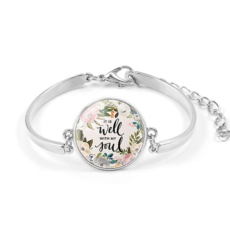 Fashion Bible Scriptures Glass Dome Bracelet(009-3)