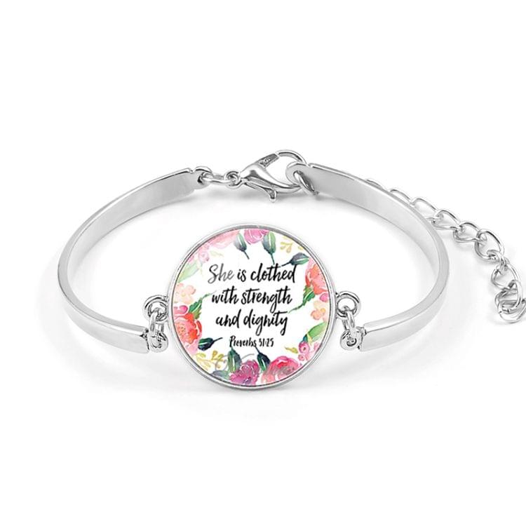 Fashion Bible Scriptures Glass Dome Bracelet(009-3)