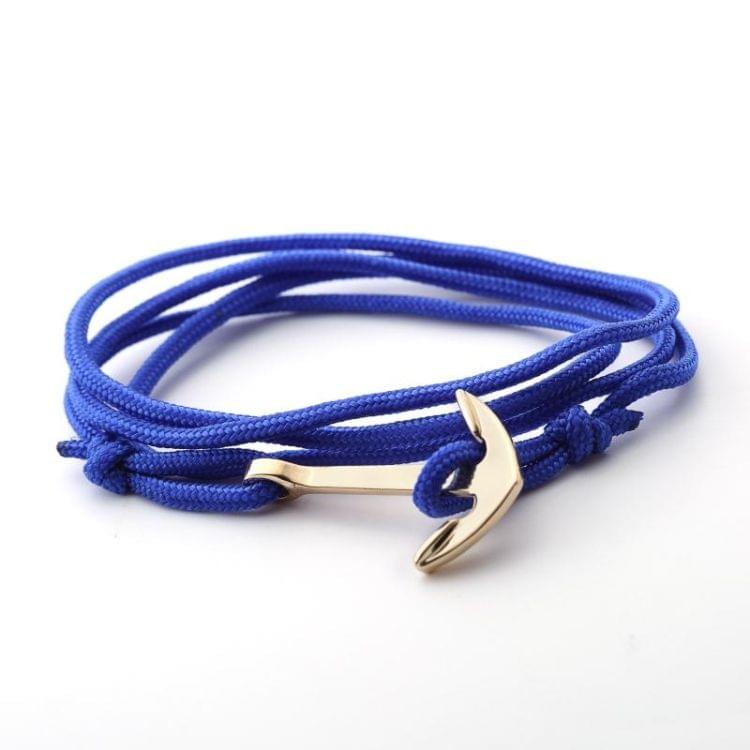 Alloy Anchor Charm Multilayer Leather Friendship Bracelets(Blue)