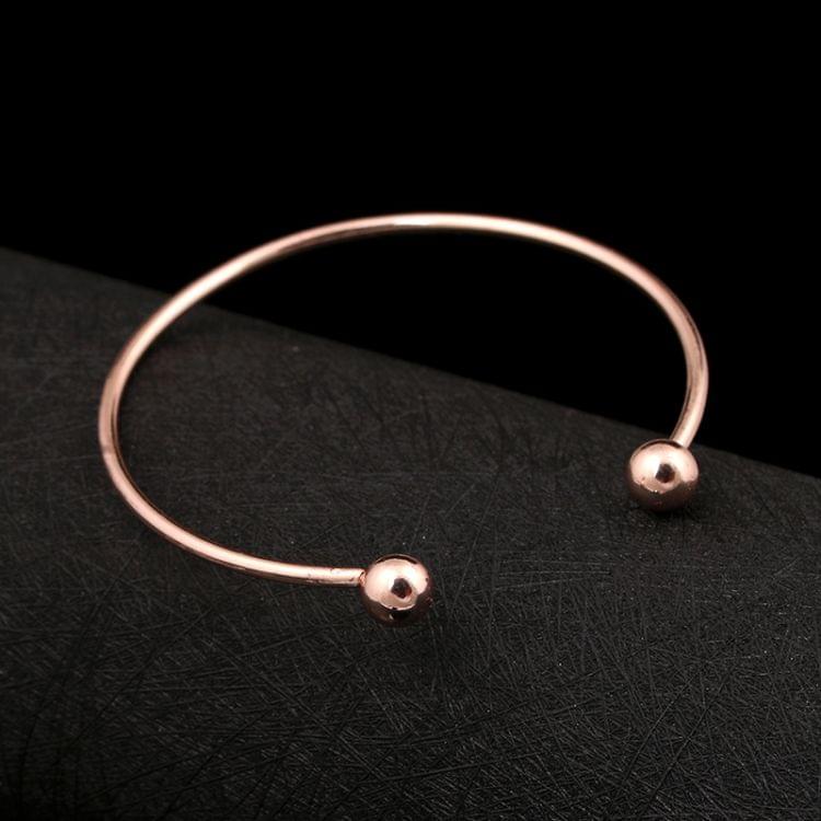 Opening Adjustable Bracelet with Double Round Setting DIY Beads(gold)