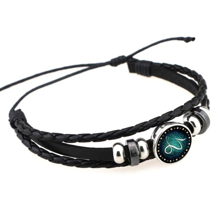 European and American Hand-knitted Beaded Retro DIY Bracelet Capricorn Constellation Leather Punk Fashion Bracelet