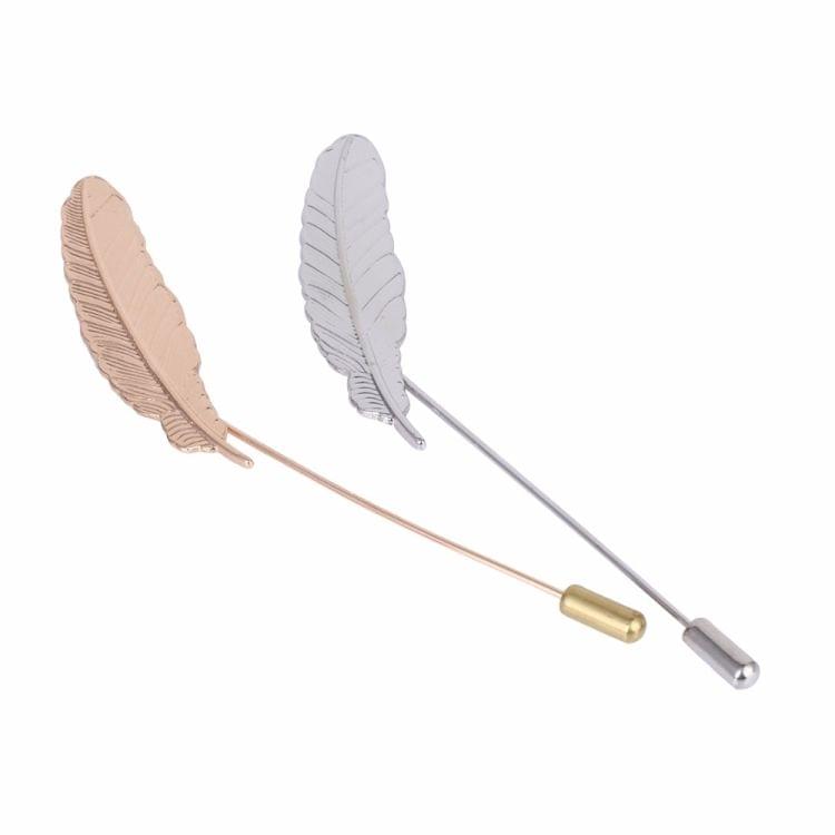 Cute Leaf Feather Needle Pin Brooch(Gold)