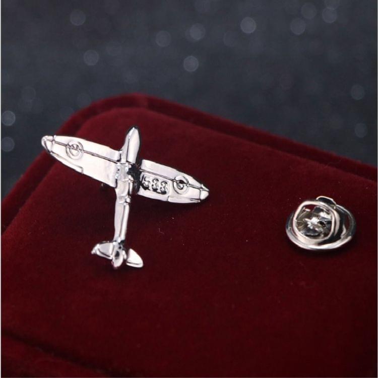 Retro Air Plane Brooches For Men(Silver)