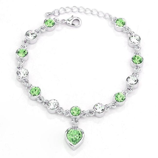 Fashion 12 Constellation Crystal Bracelets Gold-plated Anti-allergy Bracelet Jewelry(Green)