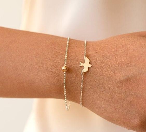 Women Peace Dove Bracelets Extreme Simplicity Choker Bracelet(gold)