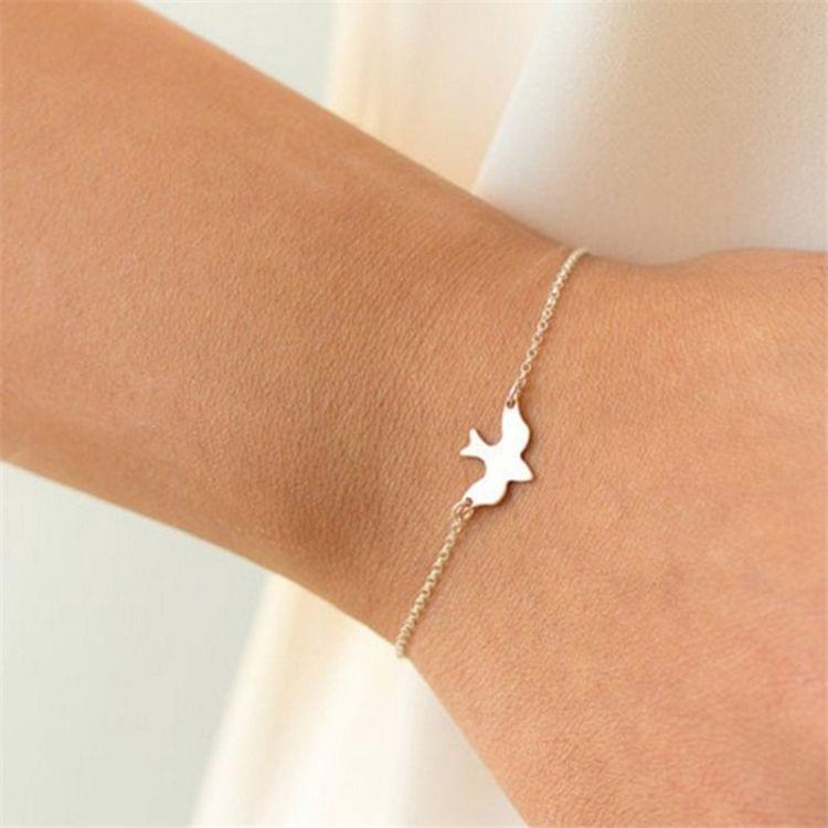 Women Peace Dove Bracelets Extreme Simplicity Choker Bracelet(gold)