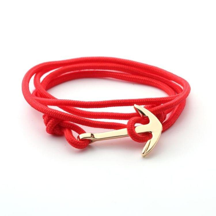 Alloy Anchor Charm Multilayer Leather Friendship Bracelets(Red)