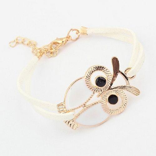 3 PCS Owl Decorated Artificial Leather Retro Bracelet