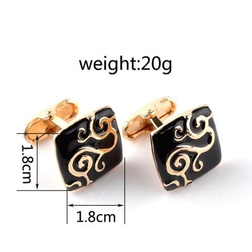 Classic luxury enamel square cufflinks for mens women Simple style business shirt cuff button