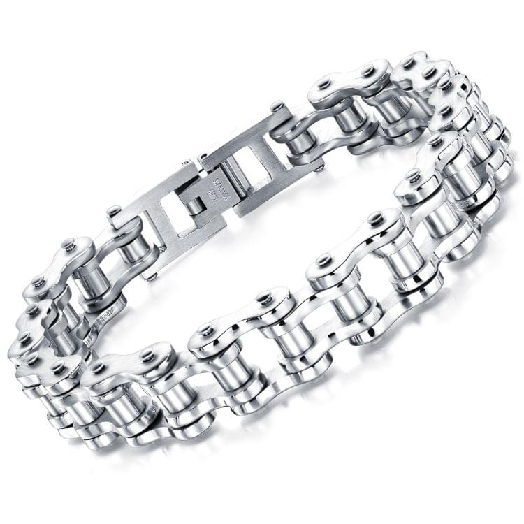 OPK Titanium Steel Rock Personality Chain Bracelet, Chain Length: 21.5cm (Steel Color)