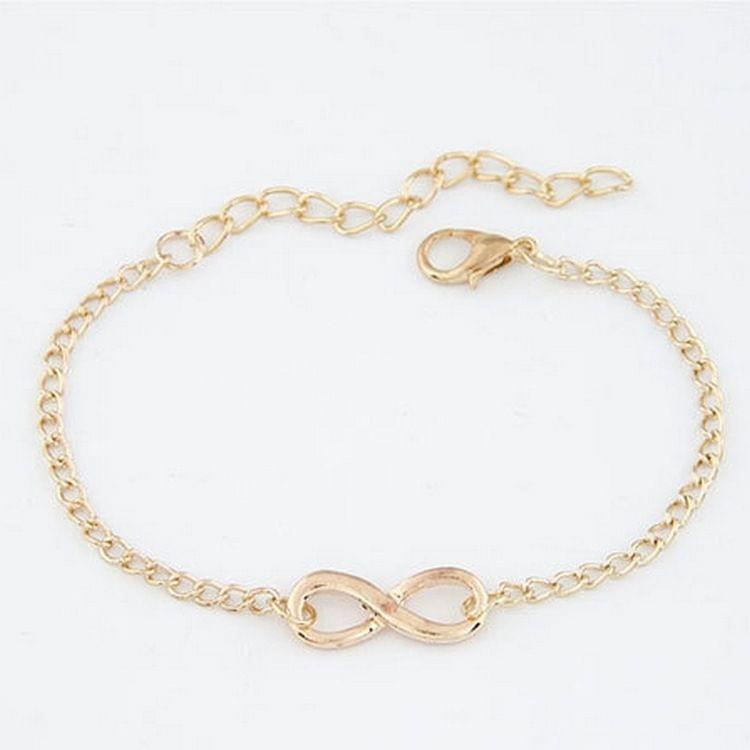 50 PCS Vintage Infinity 8 Bracelet For Women Bracelets(Gold)