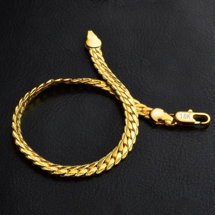 Hot Fashion Jewelry Simple 18k Yellow Gold Bracelet(Gold)