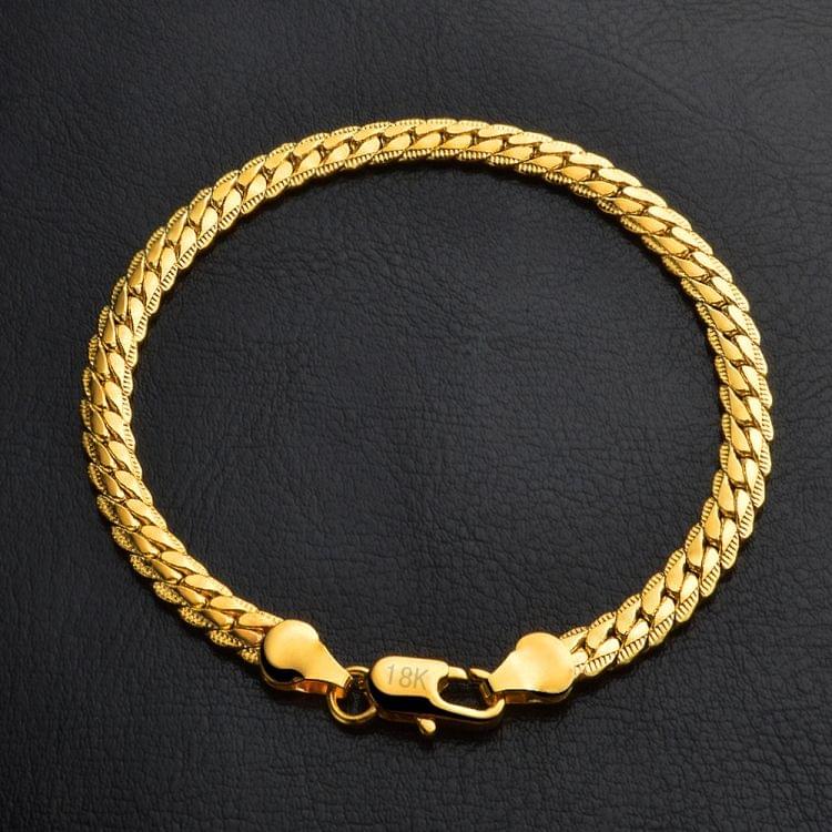 Hot Fashion Jewelry Simple 18k Yellow Gold Bracelet(Gold)