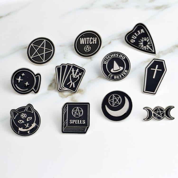 2 PCS Brooch Dark Series Punk Black Retro Brooch Pin(XZ1090)