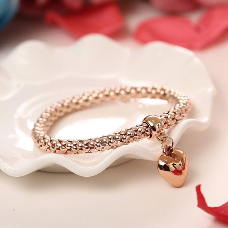 3 PCS/Set Crystal  Heart Charm Bracelets Bangles