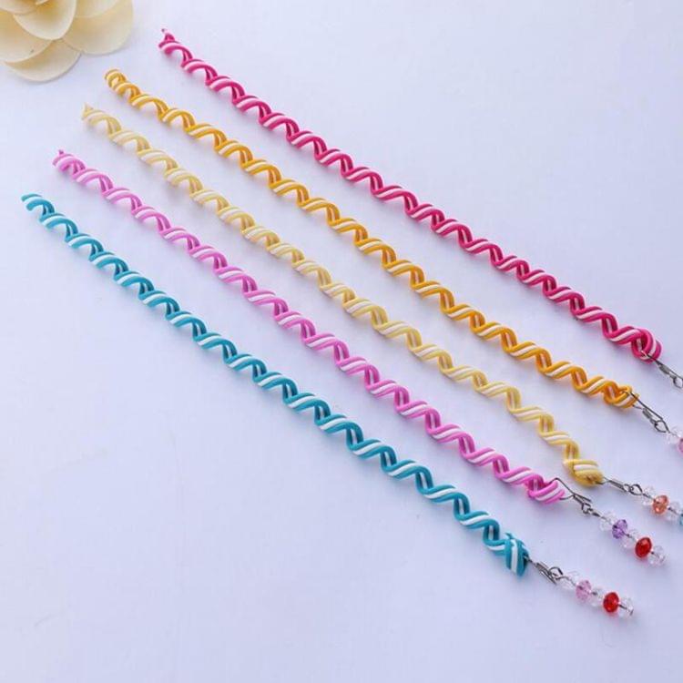 2 PCS Rainbow Color Headband Cute Girls Hair band Crystal Long Elastic Headwear(1#Blue)