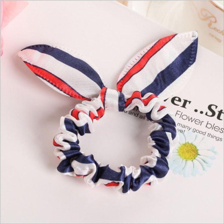 100 PCS Rabbit Ears Hair Band Kids Hair Accessories Elastic Hairband Girl Rubber Band Polka Dot Hairline(Watermelon Red Dot )