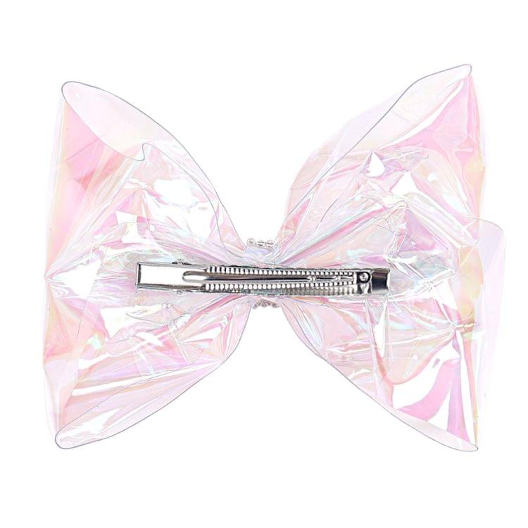 2 PCS 6 Inches Transparent Rainbow Clip Girls Rhinestone Bowknot Cute Kid Hair Accessories