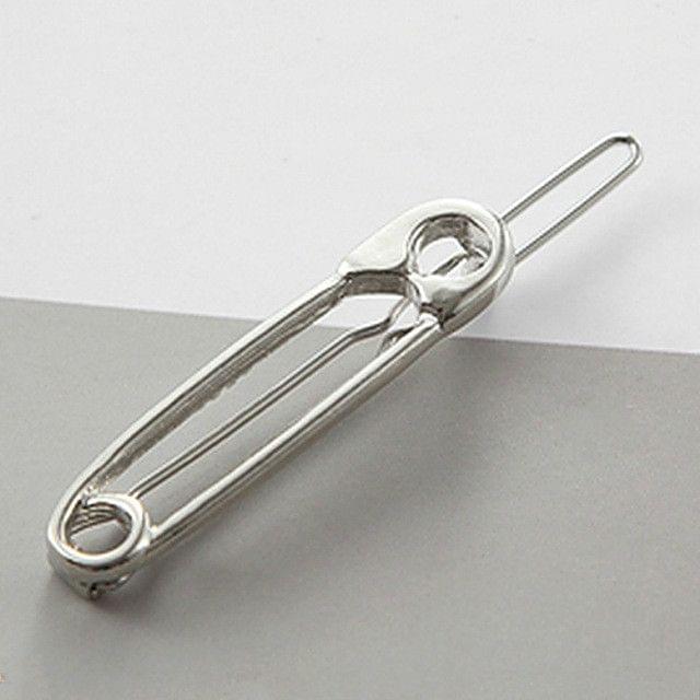 3 PCS Women Fashion Paperclip Hair Clips Metal Minimalist Personality Hairpin(Silver)