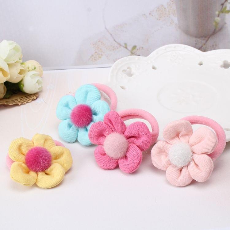 10 PCS Girl Flower Hair Accessories Children Hair Band,Diameter:5cm(Rose red)