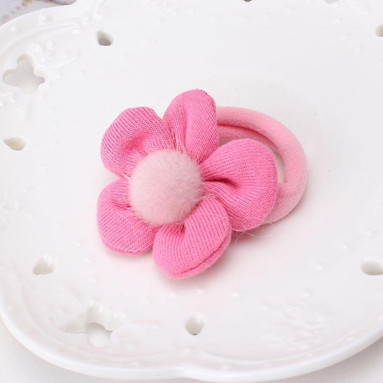 10 PCS Girl Flower Hair Accessories Children Hair Band,Diameter:5cm(Rose red)