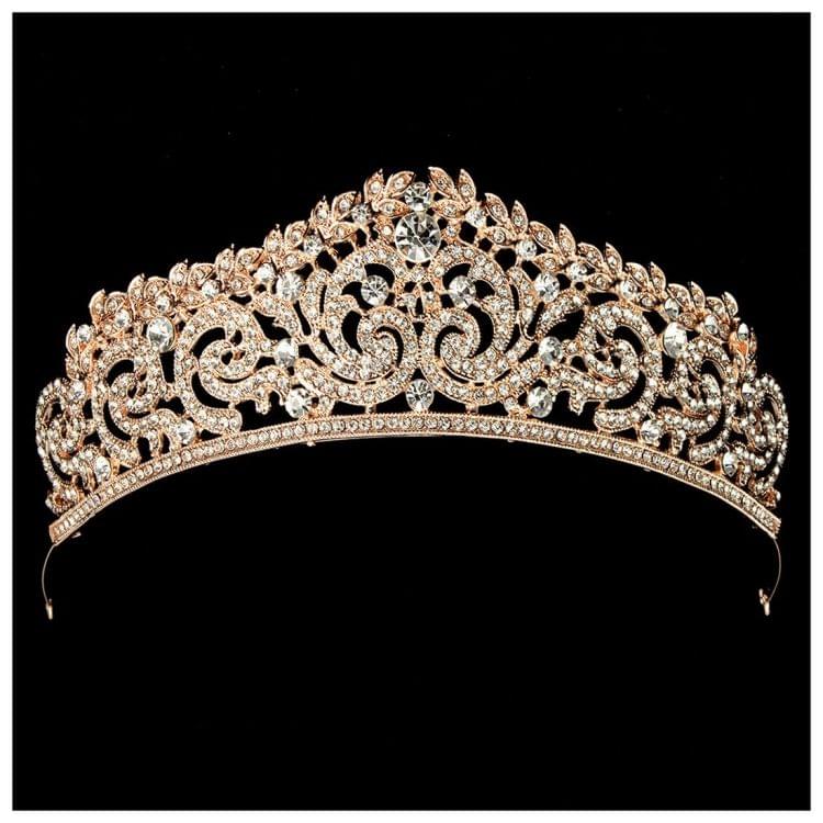 Women Bridal Wedding Jewelry Tiaras Crown Gold Crystal Rhinestones Accessories Headband Tiaras Crowns