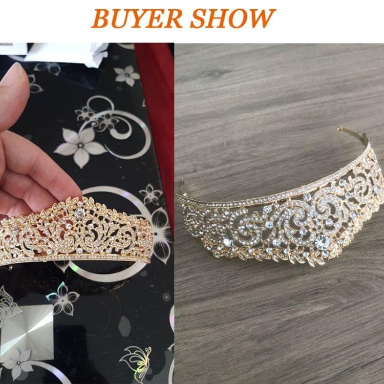 Women Bridal Wedding Jewelry Tiaras Crown Gold Crystal Rhinestones Accessories Headband Tiaras Crowns