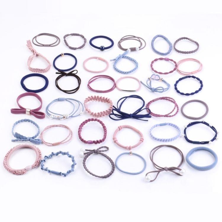 36 PCS/Boxed Mixed Colors Simple Creative Lady Pearl Bowknot Style Hair Band