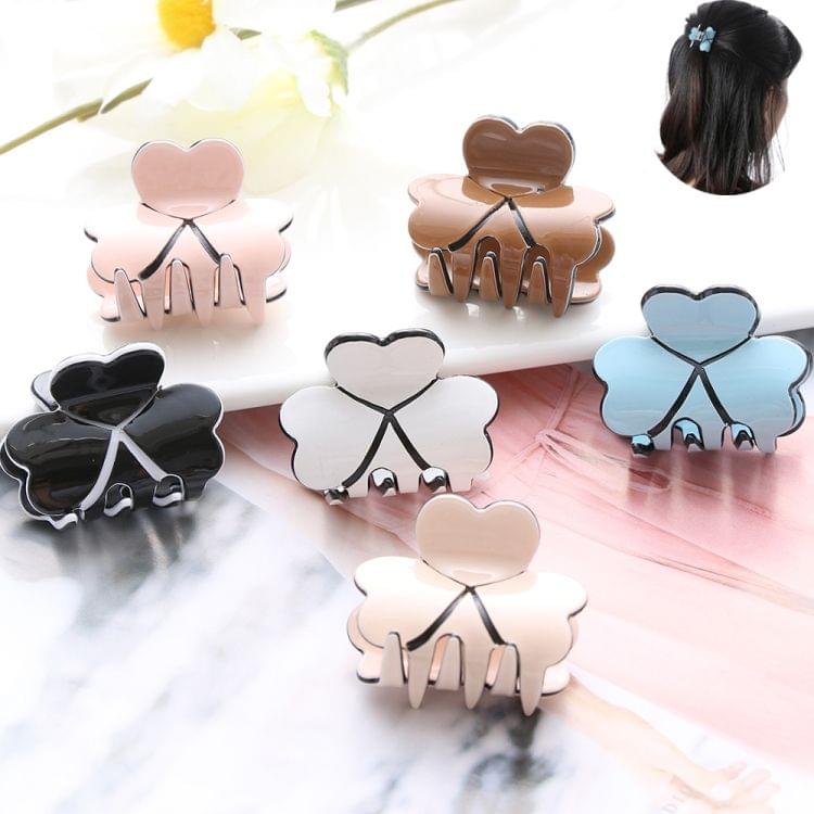 Fashion Women Hair Claw Elegant Mini Simple Colorful Bun Hair Accessories(White )