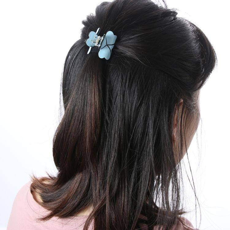 Fashion Women Hair Claw Elegant Mini Simple Colorful Bun Hair Accessories(White )